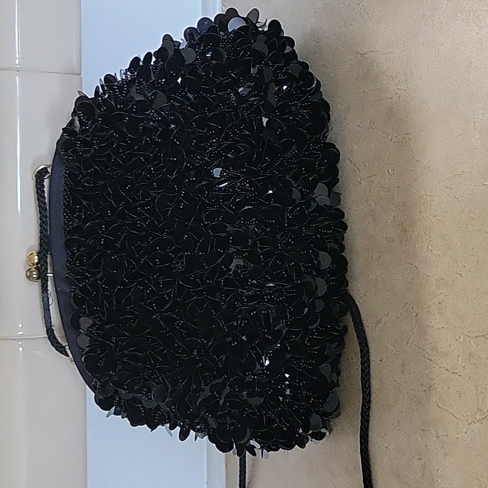 Carla Marchi clutch/purse black with bling EUC